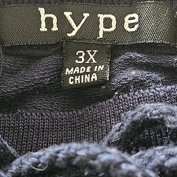 3/$30 Plus Size Hoodie Dark Blue 3X - Picture 6 of 7